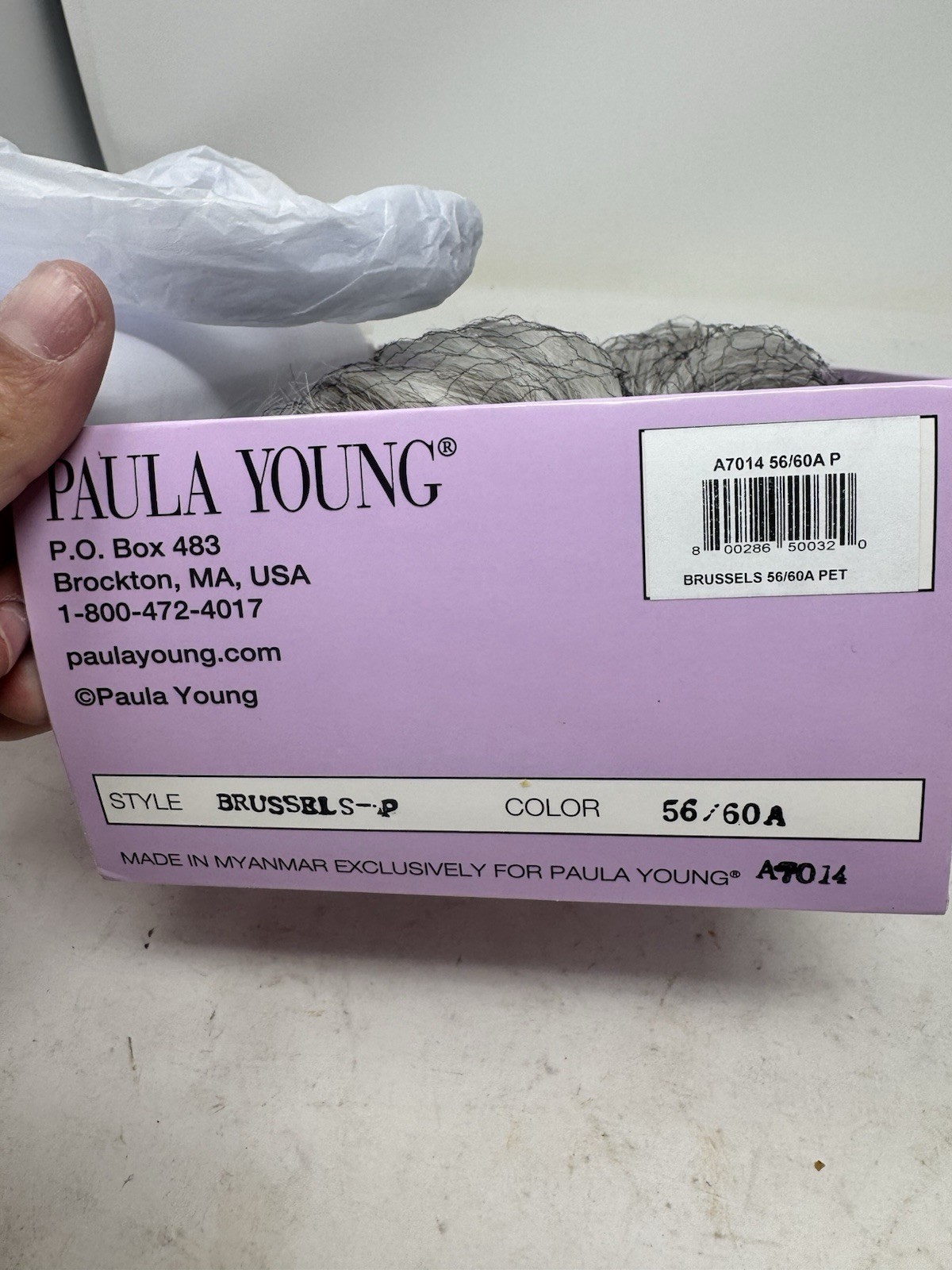 Paula Young Wig A7014 Color 56-60A Brussels-P Gray Salt & Pepper Short Wig