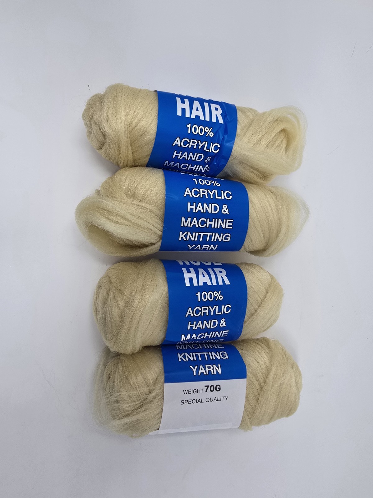 Brazil Brazilian Wool Hair Yarn for Braiding and Weaving 70G (5) 4 BEIGE 1 BROWN