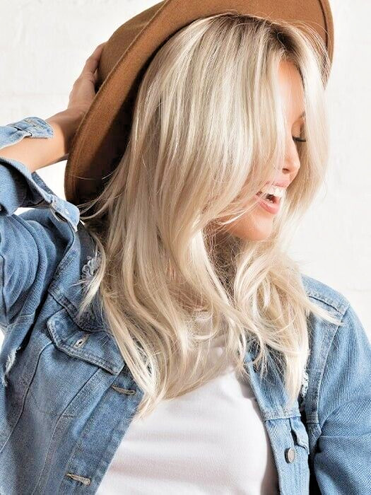 LOCKLAN WIG Estetica SUNLIT BLONDE 100% HAND-TIED/MONO-TOP LONG & SEXY WEAR UP