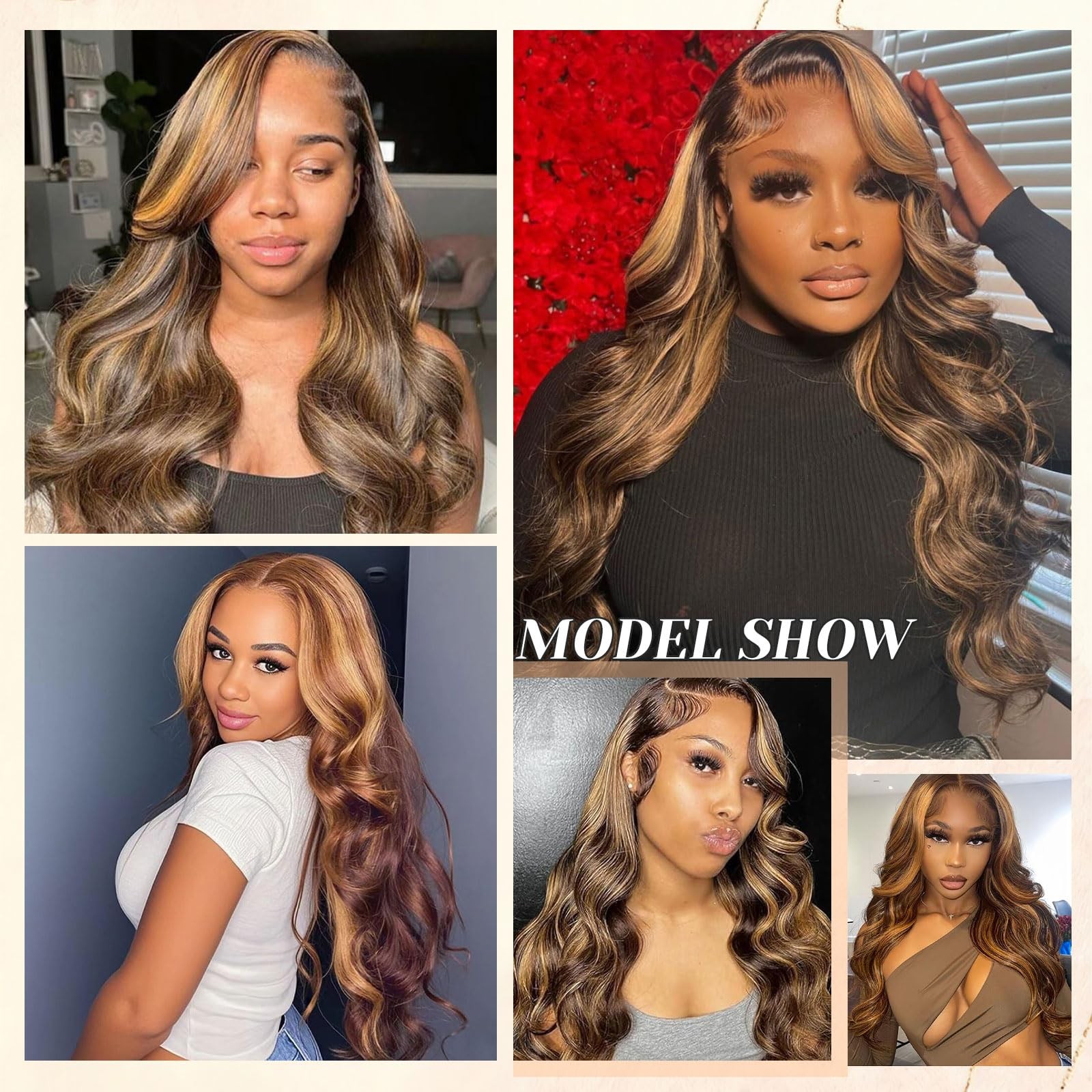 Mootaful 2X6 Hd Lace Closure P4/27 Highlight Body Wave Transparent 2 By 6 Hd