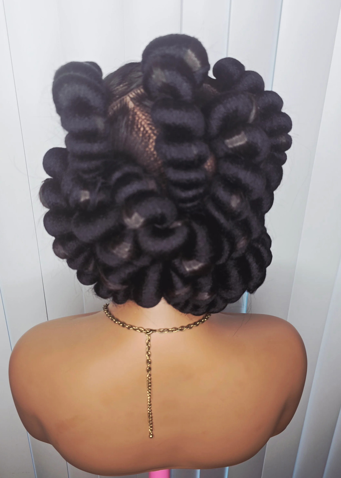 Black Packed Synthetic Braided Wig for Classic Ladies – Elegant and Durable