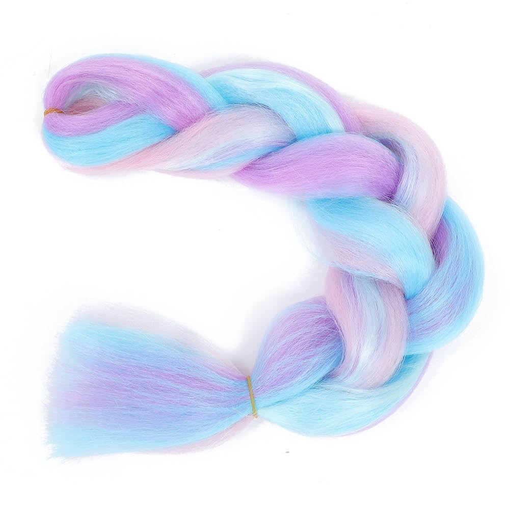 Rainbow Braiding Hair Extension 24 Inch 3 Packs Synthetic Jumbo Braid Hair