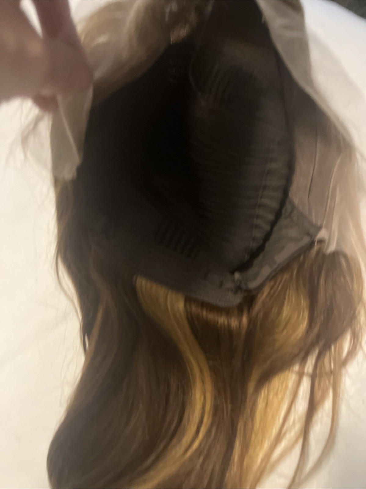 New In Net And Bag, 18” Human Hair Fullwig With Lace Front Med, Brown W/hilights