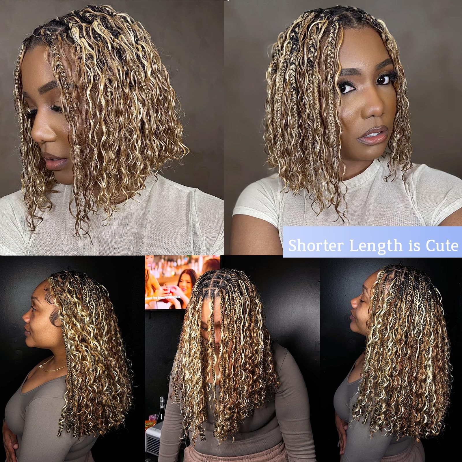 Licoville 4/27 Braiding Hair Water Wave Human Hair Bundles Brown And Blonde