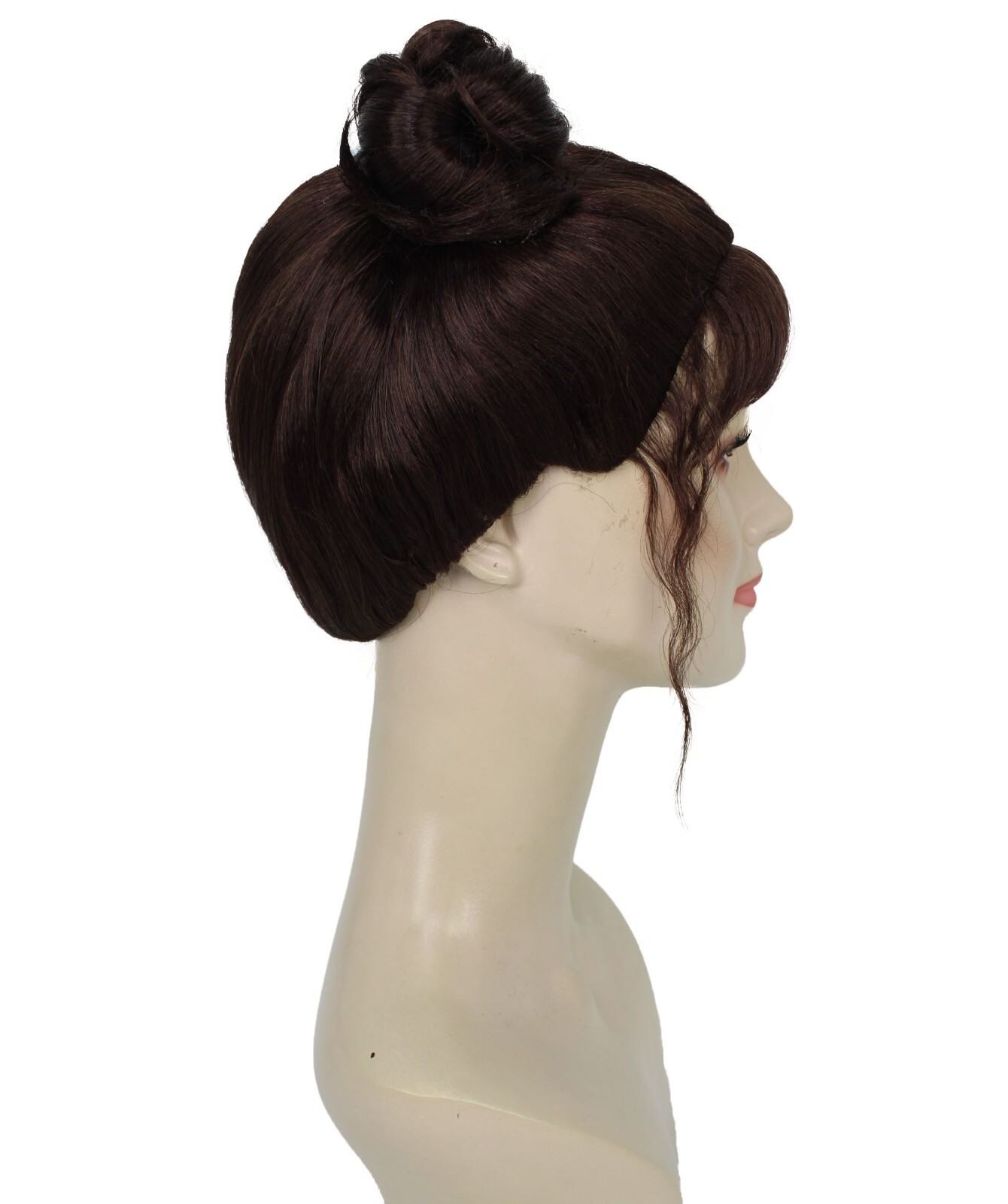 Adult Women’s Dark Brown Space Bun Cosplay Wig, Perfect for Halloween, HW-7102