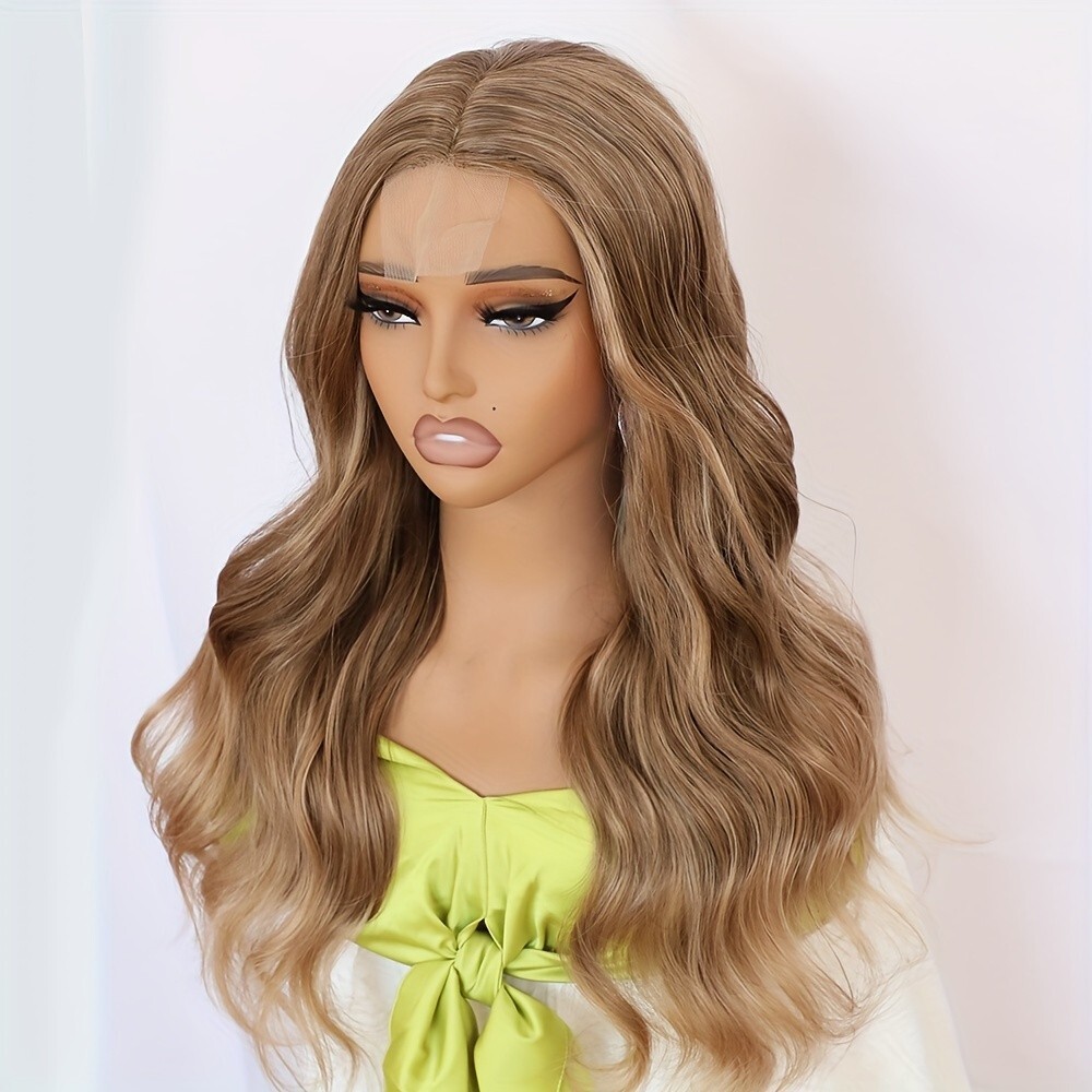 Glueless Synthetic Lace Front Wigs Heat Resistant Long Straight Blonde Hair Wig