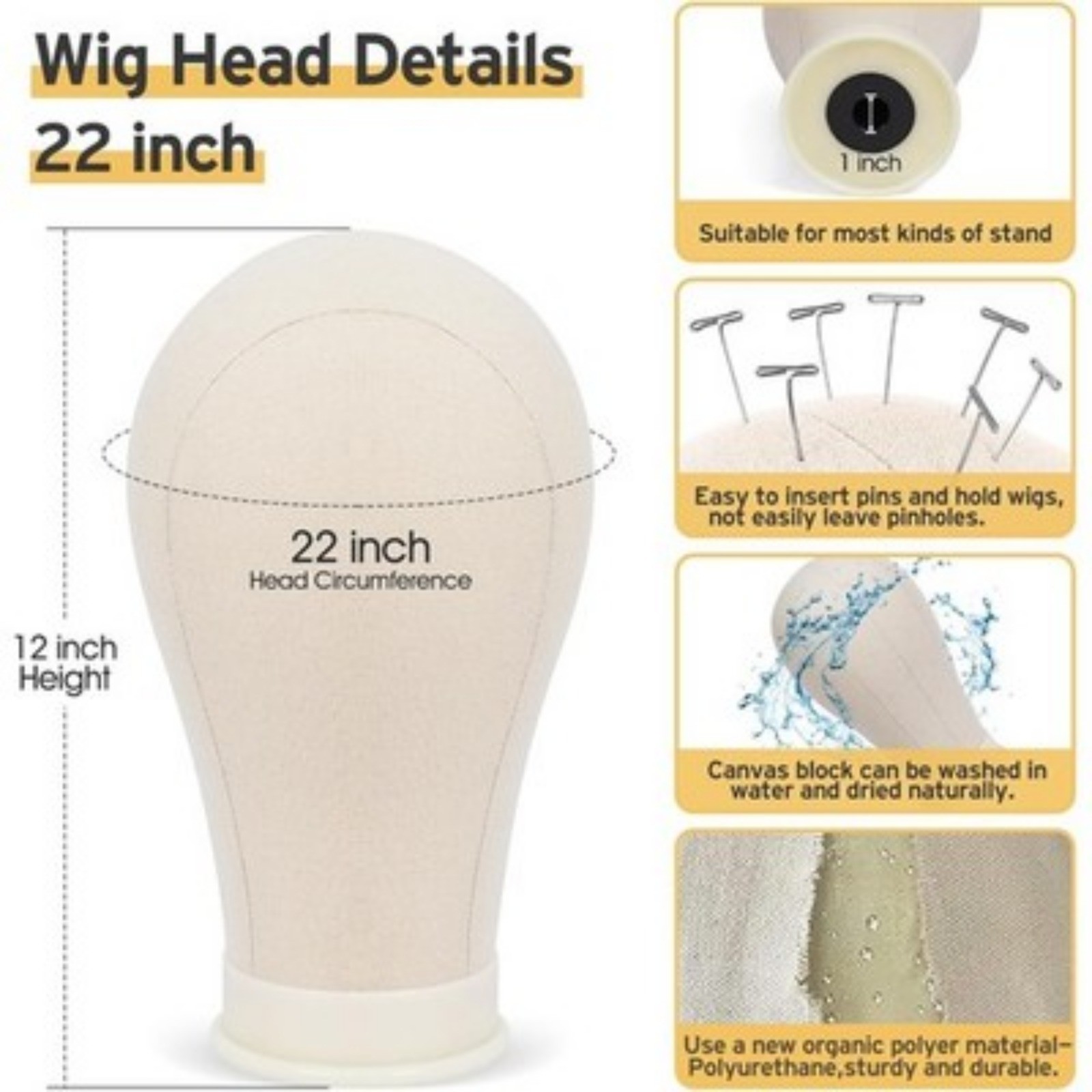 Metal Mannequin Head Stand Professional Reinforced Wig Tripod Adjustable Height