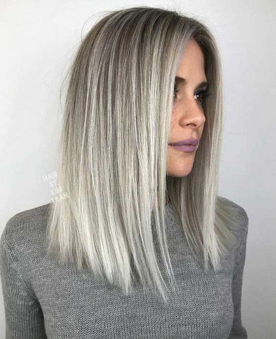 Lace Front Wigs Straight Bob Wig Fashion Stripe Ash Blonde Highlight Wigs