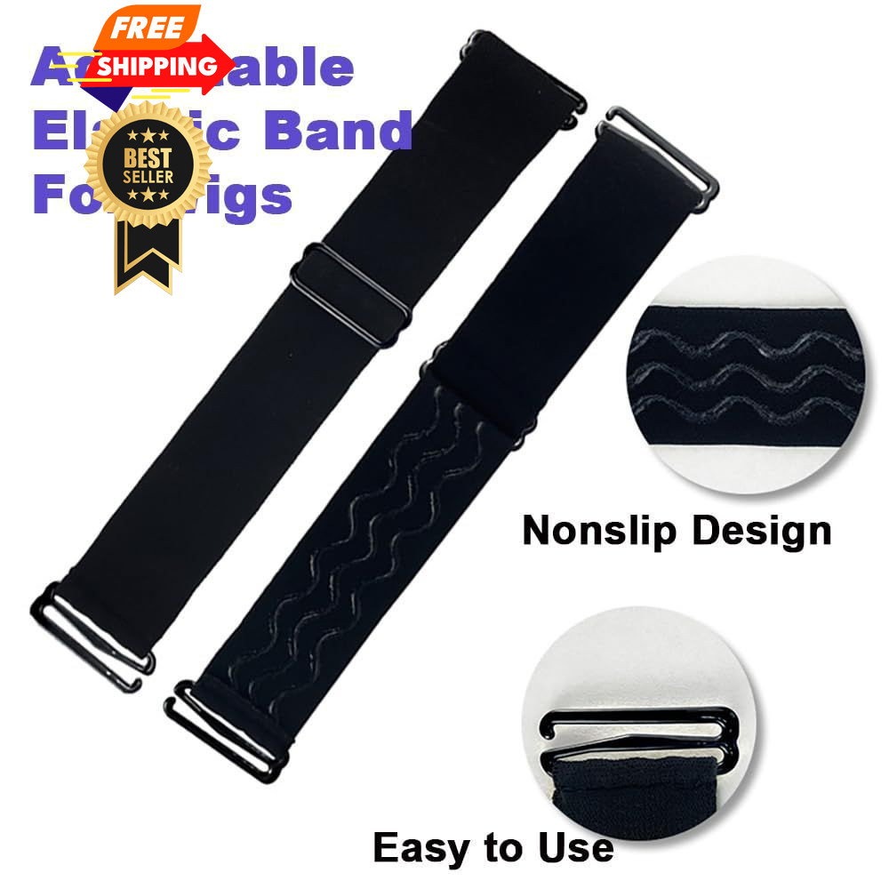 2 PCS Adjustable Elastic Band for Wigs Removable 3 Count (Pack of 1), Black