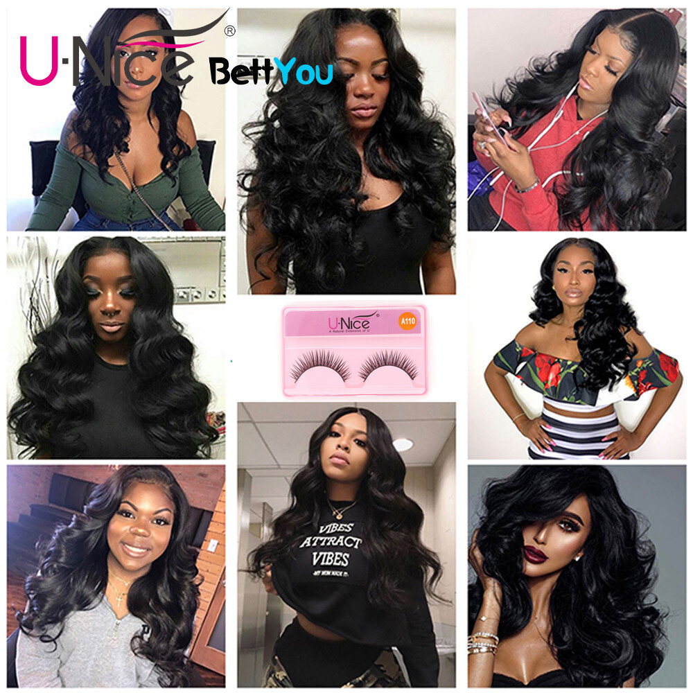 UNice Cambodian Glueless Wear and Go Wig Body Wave Lace Front Human Hair Wig 12A