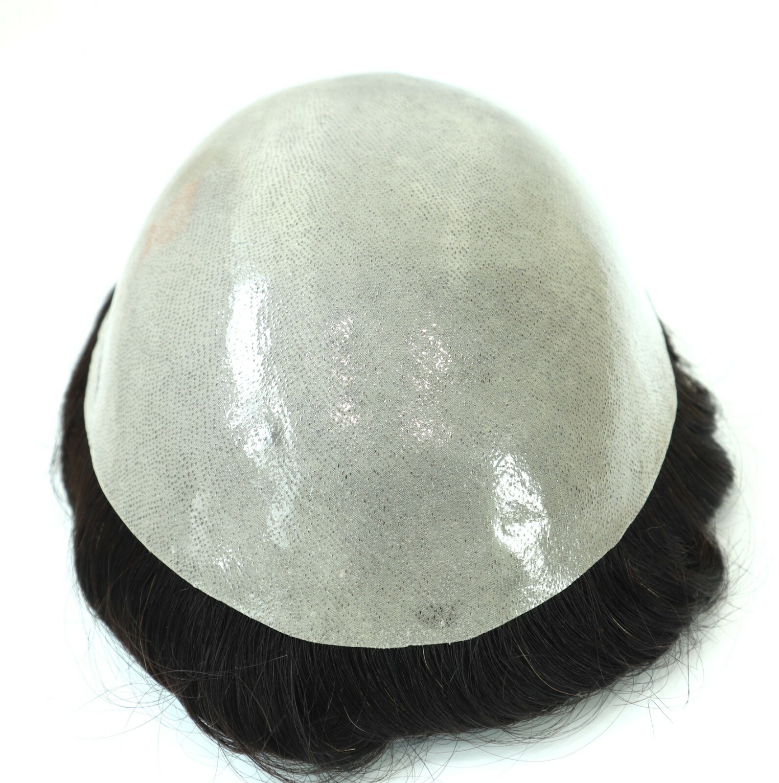 Natural Mens Toupee Human Hair Replacement System Poly Gauze Skin Hairpiece 8×10