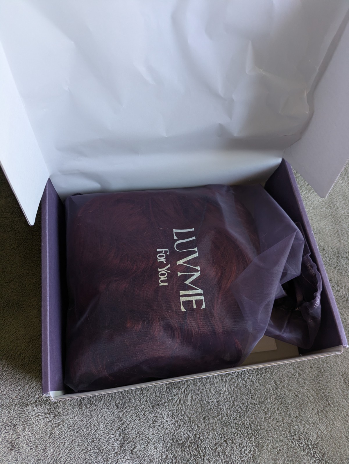Luvme Human Hair Wig Red Long 19″ w Box Unused