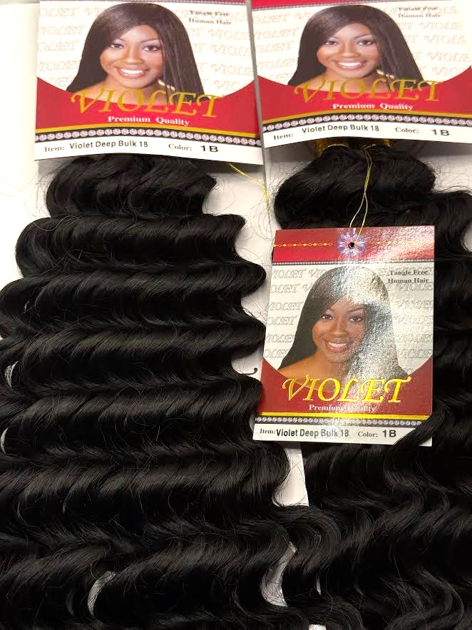 VIOLET DEEP BULK 18″ PREMIUM QUALITY TANGLE FREE HUMAN HAIR