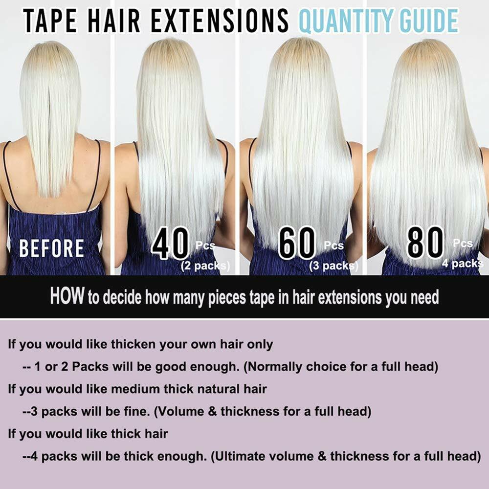 Seamless Tape in Remy Human Hair Extensions Skin Weft Balayage Highlight Hair US