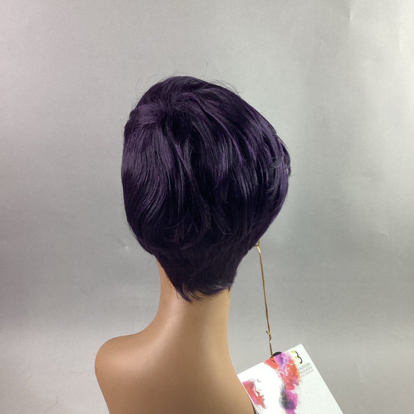 Halo Cutie Straight #Purple Black Human Hair Blend Full Wig