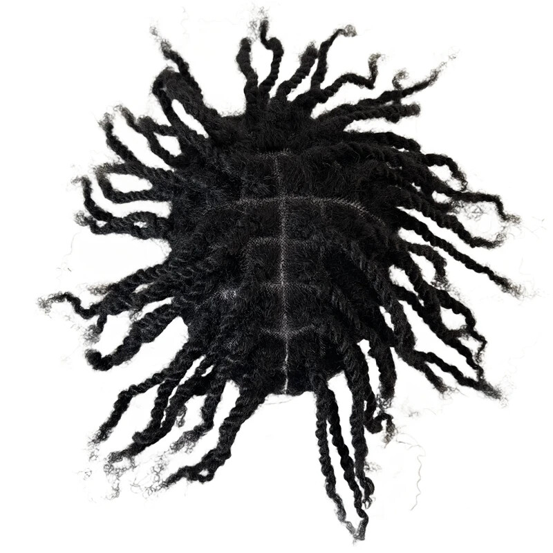 Afro Twist Braids Toupee Full Lace Hair System for Black Men