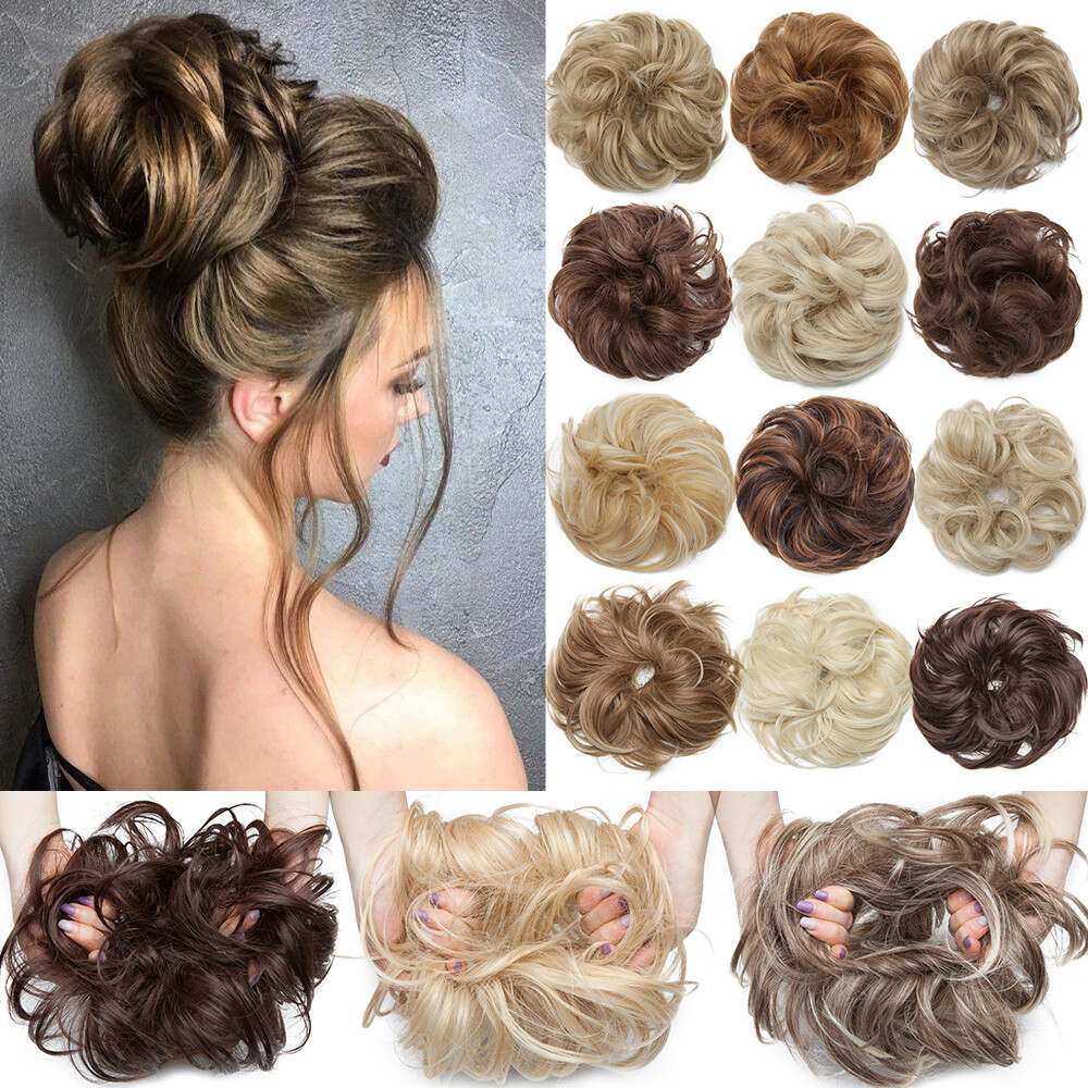 1PCS Messy Curly Bun Scrunchie Hair Extensions Ponytail Hair piece As Human Hair