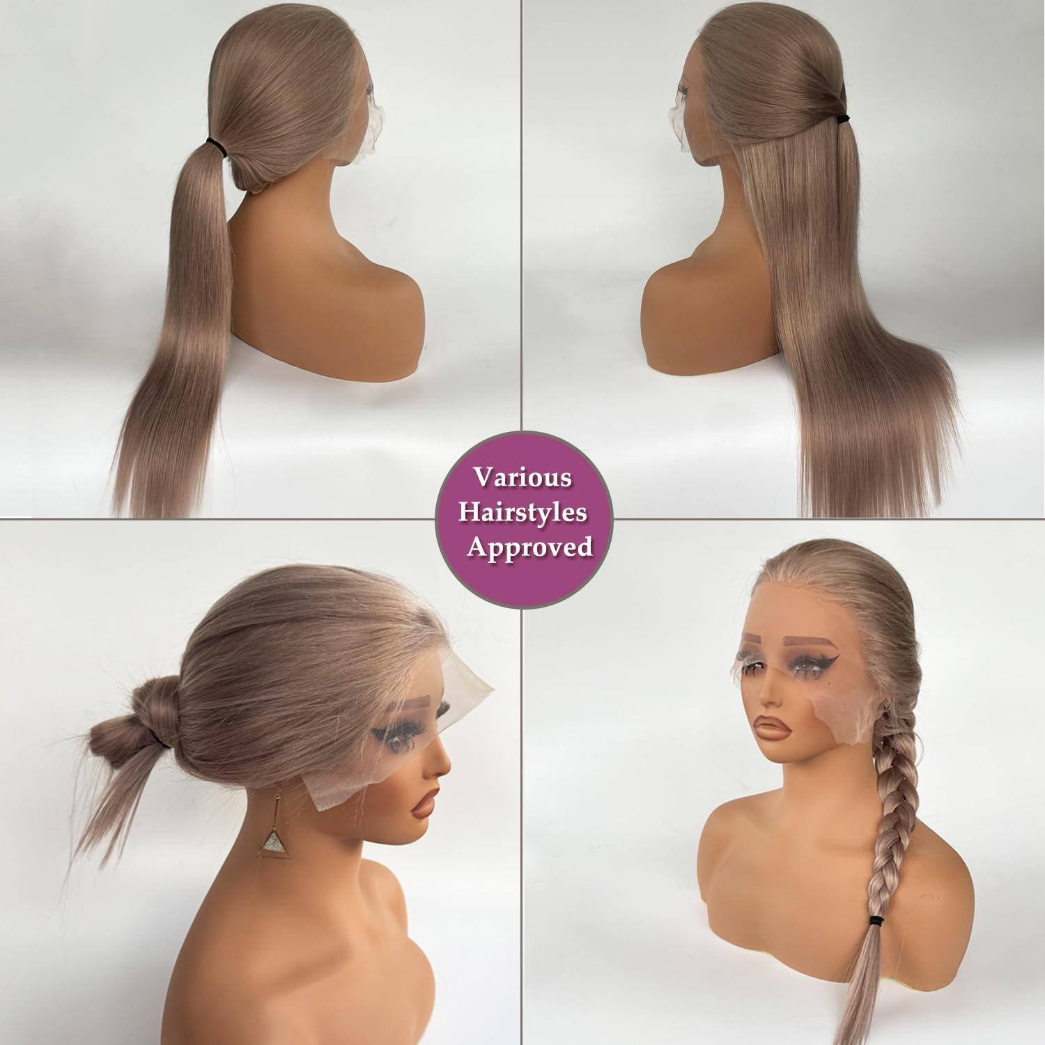Ubetta Ash Blonde Wig Human Hair 13X6 Lace Front Wigs Human Hair Ash Blonde 24