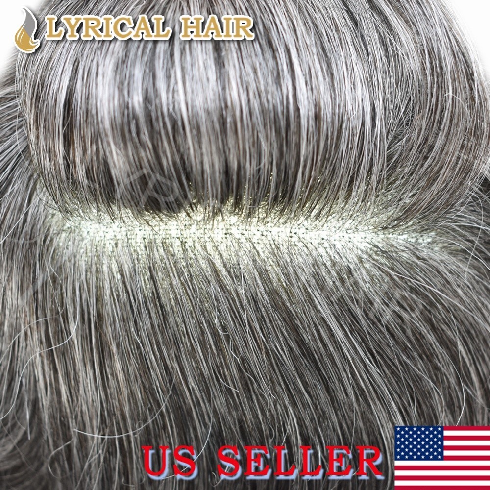 Lyrical Hair French Lace Front PU Base Mens Toupee Human Hair Natural Hairpiece