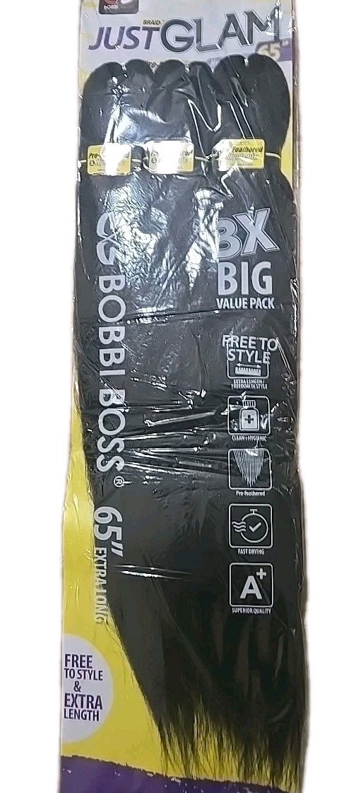 BOBBI BOSS JUST GLAM 65″ BRAIDING HAIR SUPER LONG BRAID #2-NEW 3-PACK