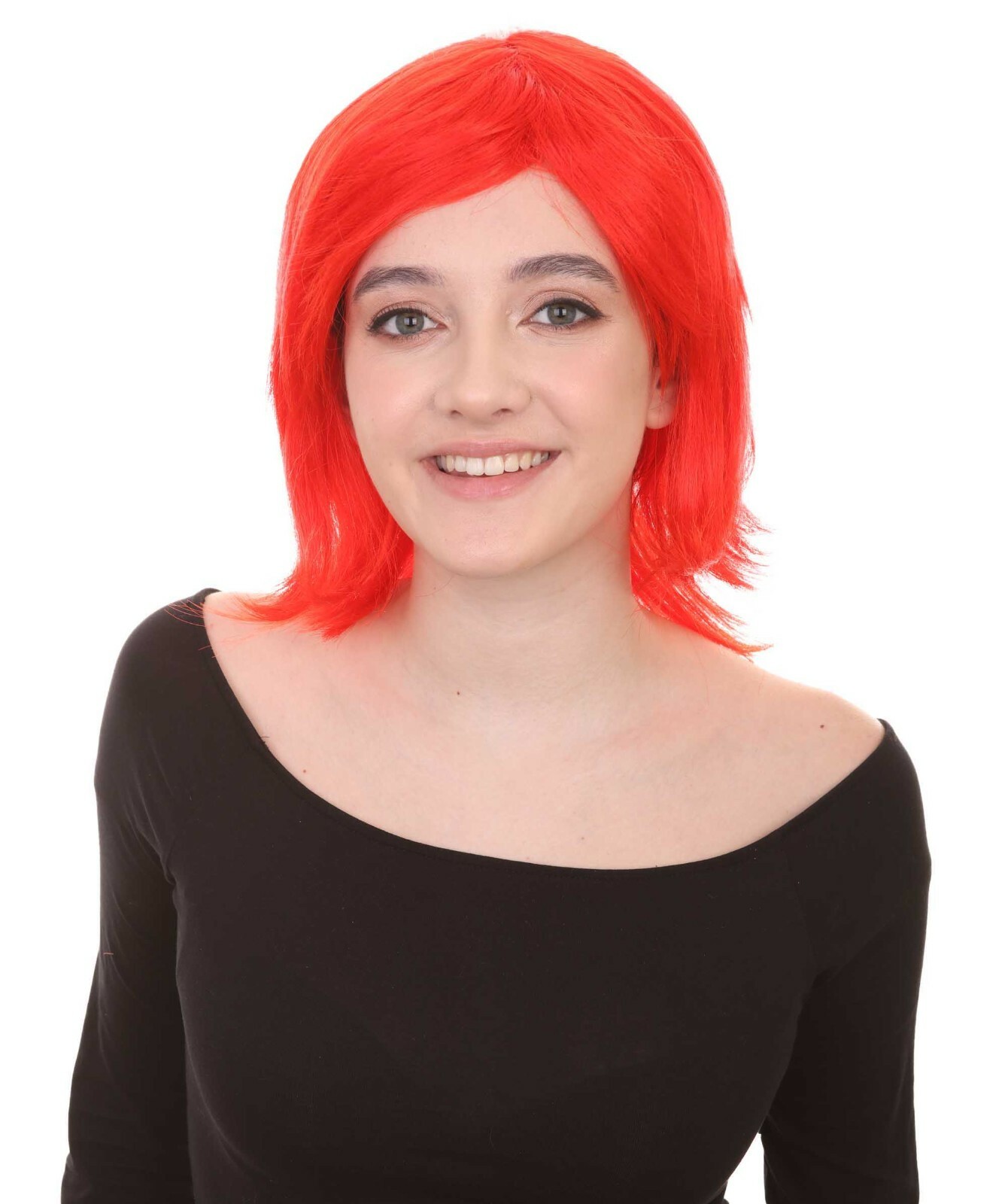 Shoulder Length Bob with Side Bangs Party Wig, Halloween Wig, Multiple Colors