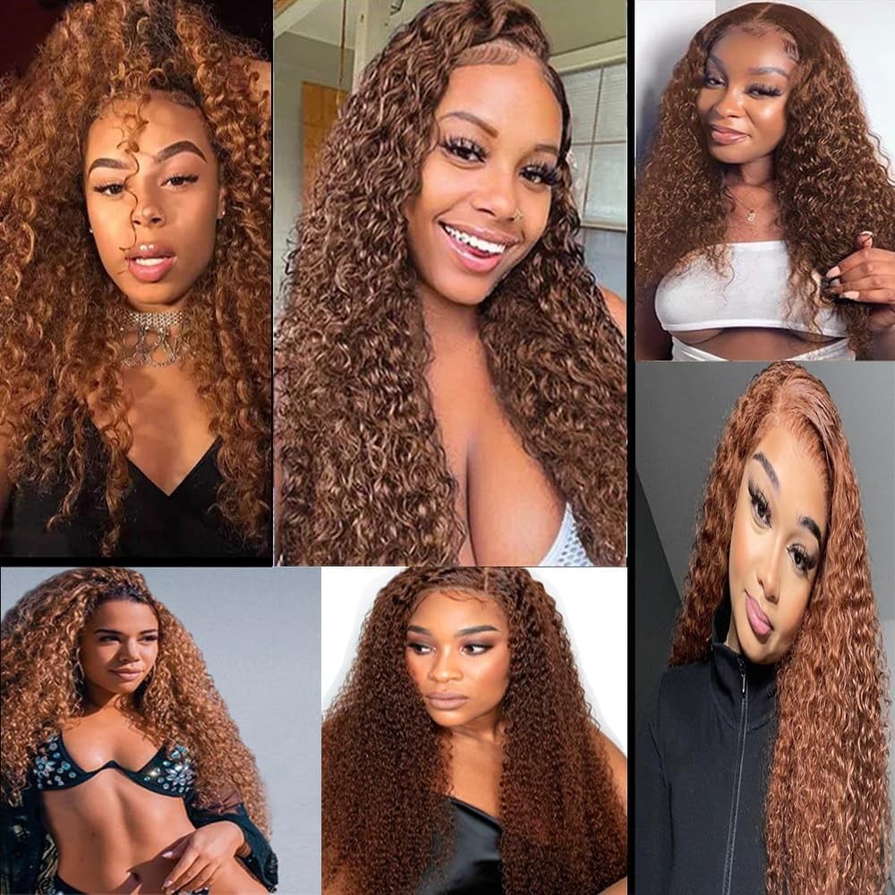 Ubinica Light Brown 30 Human Hair Bundles 18 20 22 Inch Jerry Curly Bundles