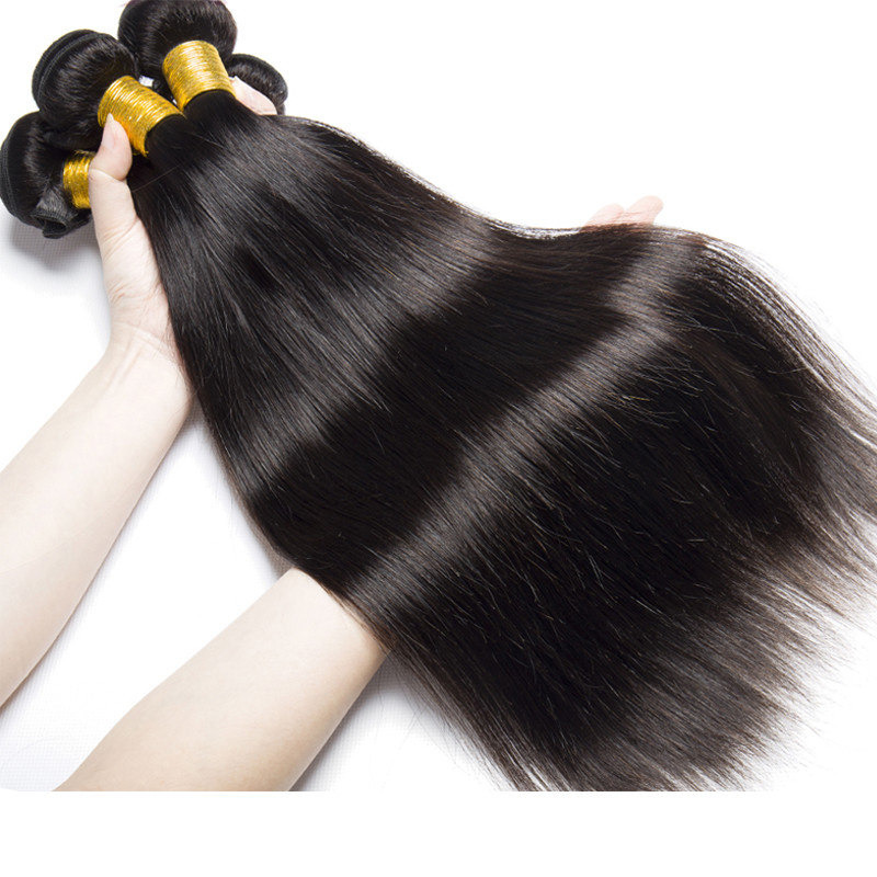 4 Bundles 400g Brazilian Peruvian Virgin Human Hair Weave Straight Body Wave US