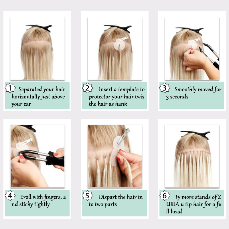 Remy 100%Human Hair Keratin Nail U-Tip Double Drawn Italy Glue Pre Bonded 100g