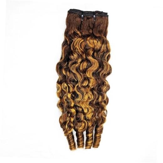 Highlight Burmese Curly Bundles Human Hair Honey Blonde Ombre 14 Inch P4/27