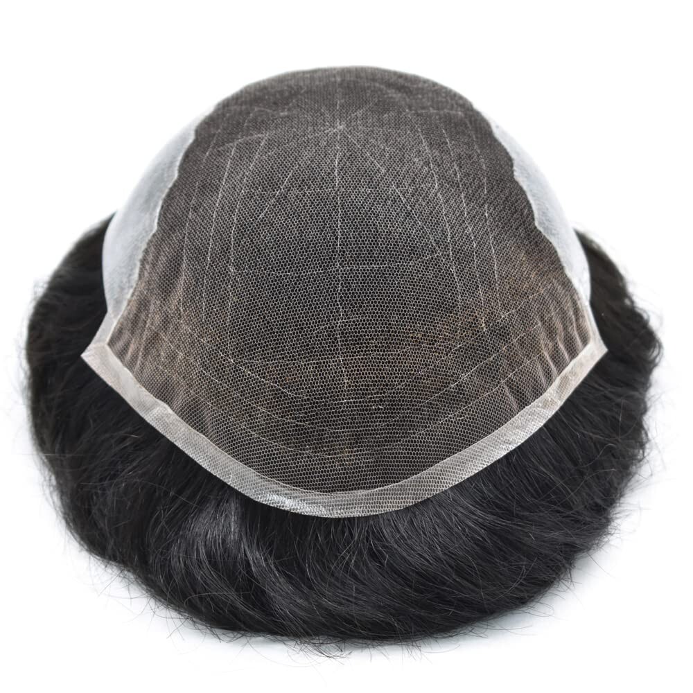 MensToupee Hairpieces French Lace Front Poly Lace Skin Hair Replacement Systems