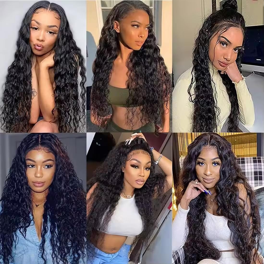 Fuivjuix 1B Color Bundles Water Wave Bundles Human Hair 22 24 26 Inch Brazilian
