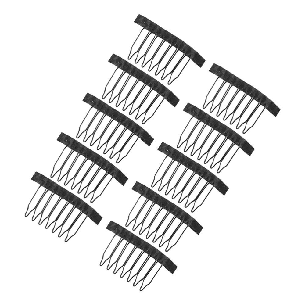 10Pcs Steel Tooth Clip for Lace Black Wig Comb Clip for Secure Decoration Use