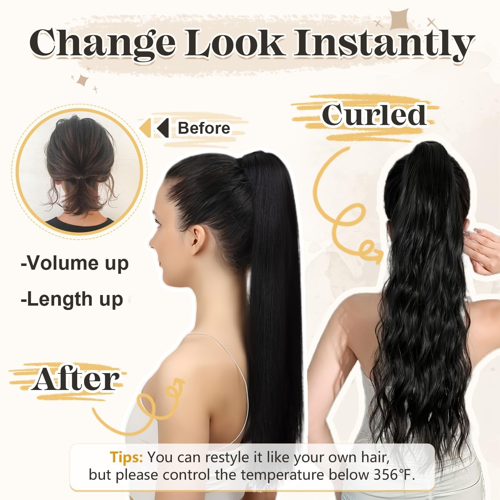 Segohair Human Hair Ponytail Extension Claw Clip Natural Look Soft 14-22 More