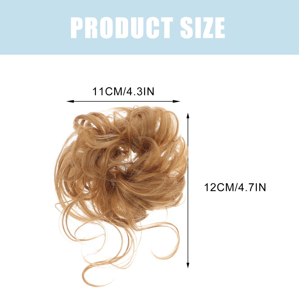 2Pcs Durable Hair Bun Hairpiece Curly Updo Hair Extensions with Elastic Band