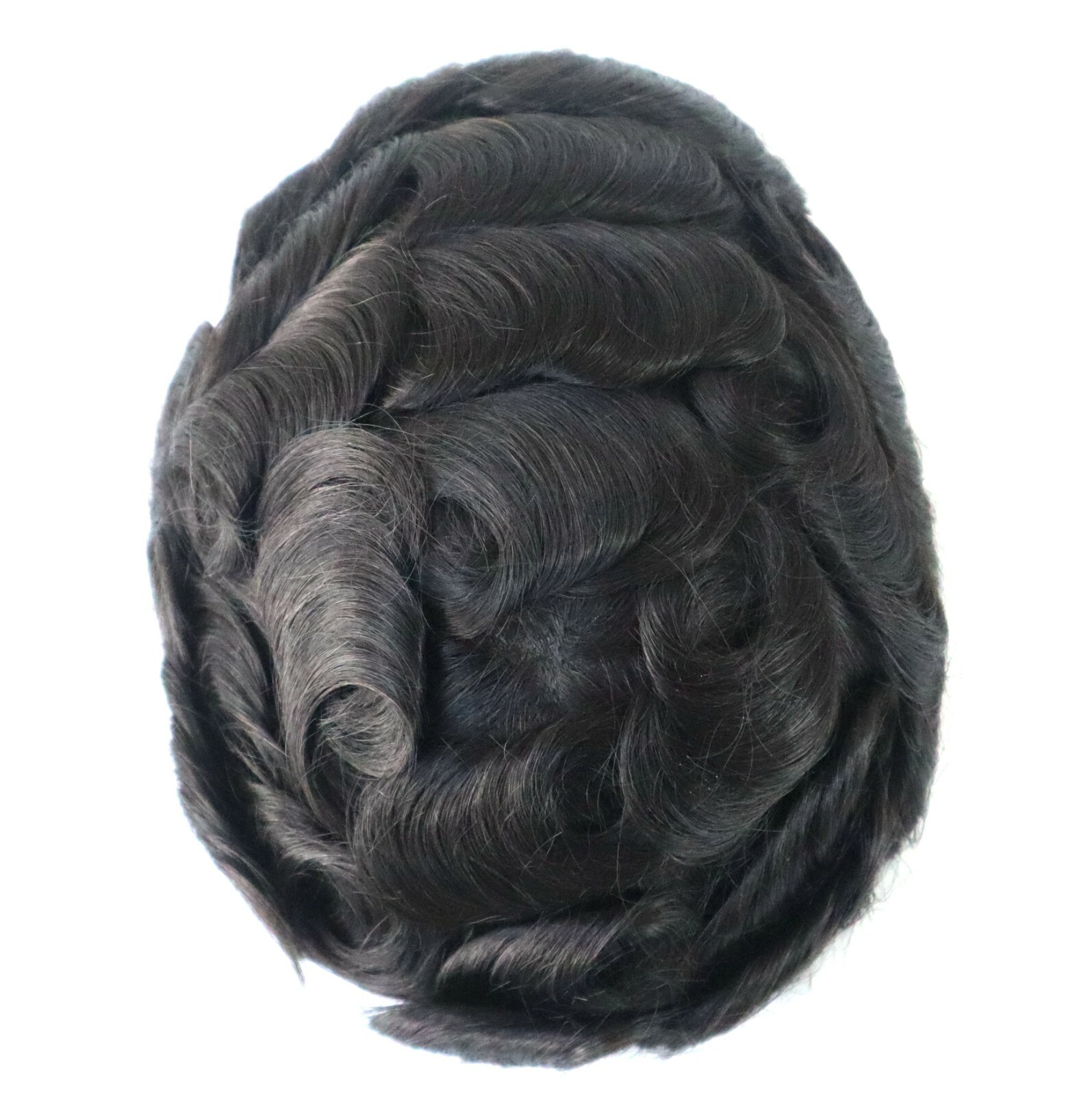 Natural Men Toupee Human Hair Replacement System Poly Skin French Lace Hairpiece
