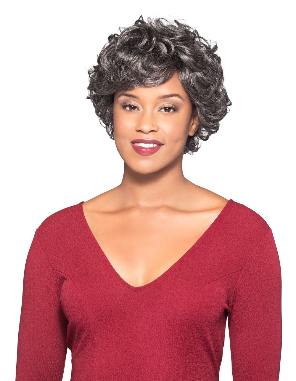 Foxy Silver HENSON, 100% Human Hair Wig, Short, Curly, Fashionable Wig