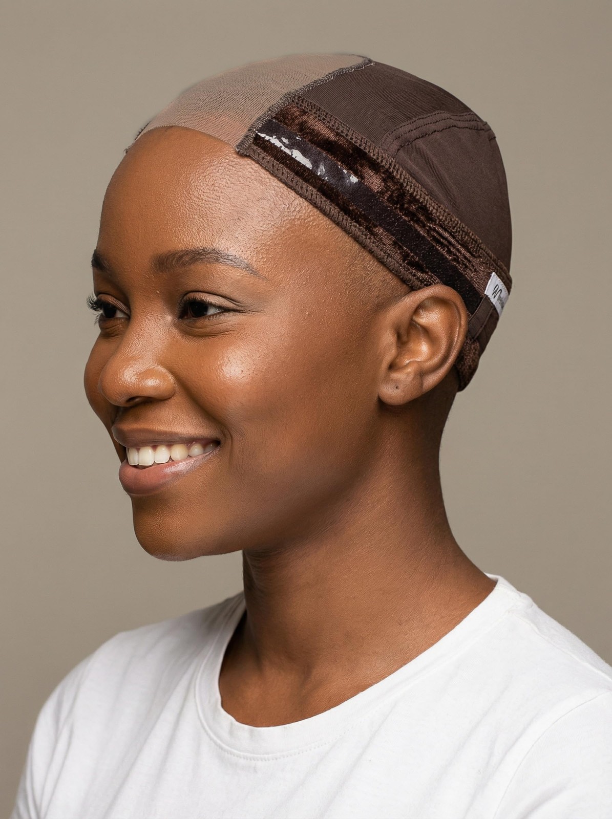 Wig Grip Cap | Adjustable with Wide Lace | Silicone | Small, Brown