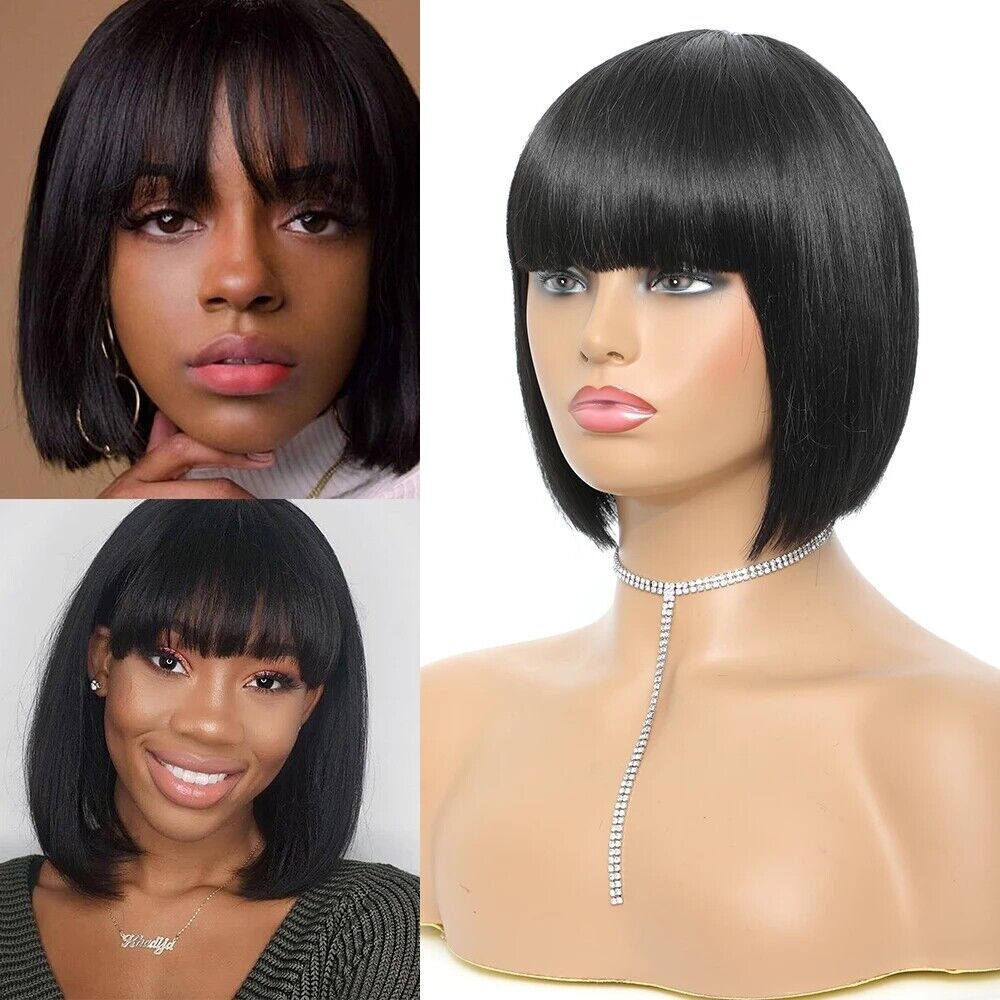 Women Girl Full Hair Wigs Anime Cosplay Party Costume Soft Bob Short Bang Wig US