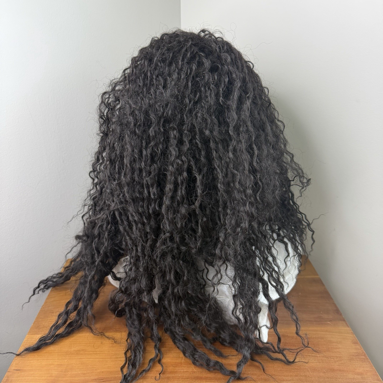 Model Model Drawstring Full Cap Synthetic Black Curly Haired Wigs Lot of 3