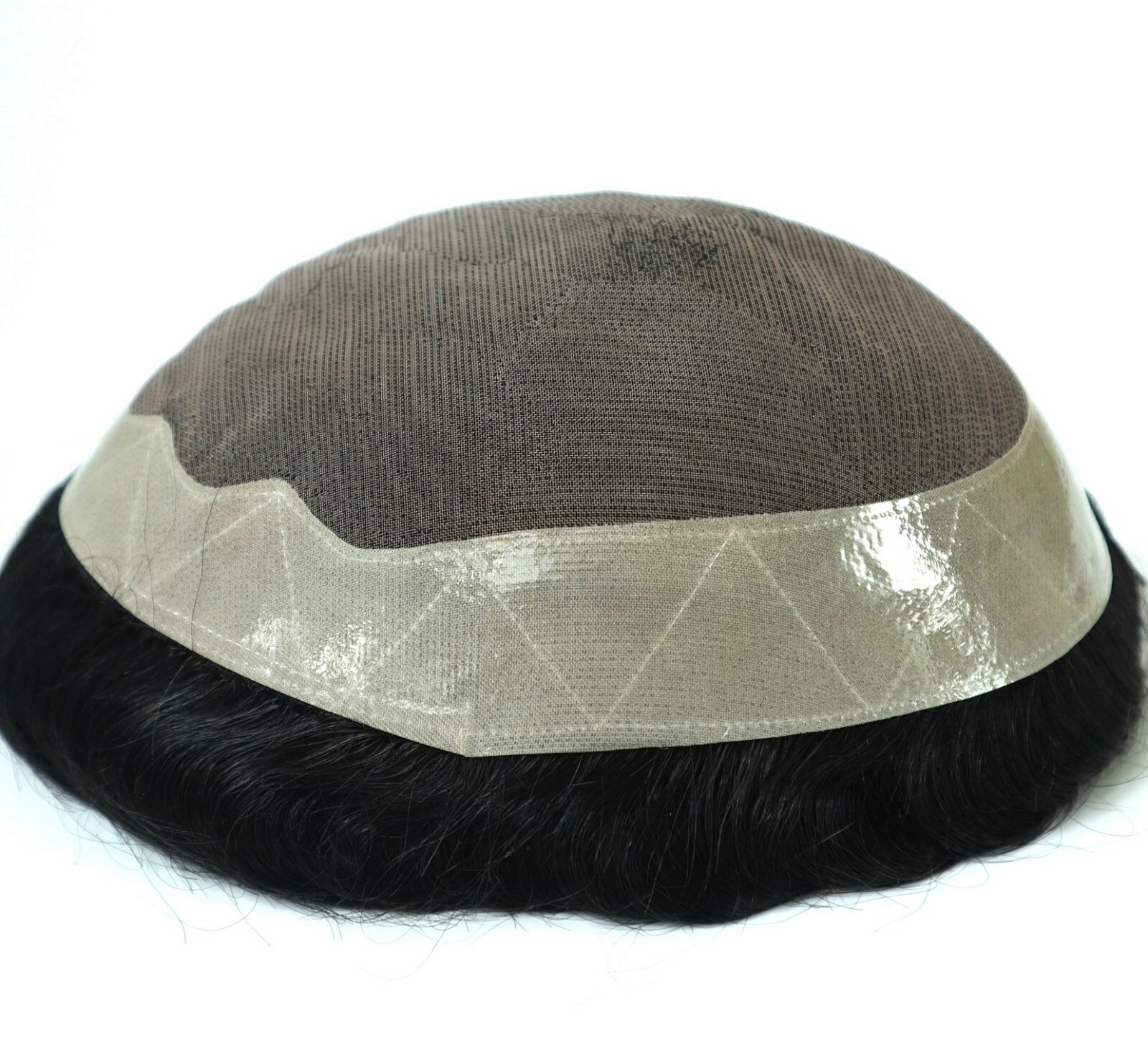 Natural Mens Hair Replacement System Fine Mono Toupee Indian Remy Hairpiece #1B