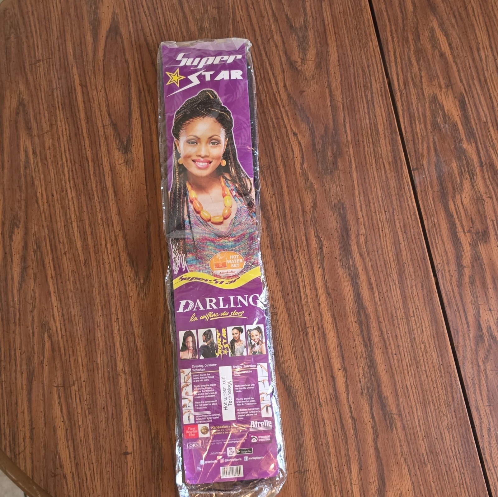 Darling Super Star Synthetic Braiding Hair Extension Hot Water Set 51-60in #1B