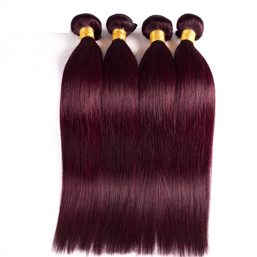 Burgundy 99J One Bundle Straight/Body Wave/Jerry Curl Ali Bundle 100 Human Hair