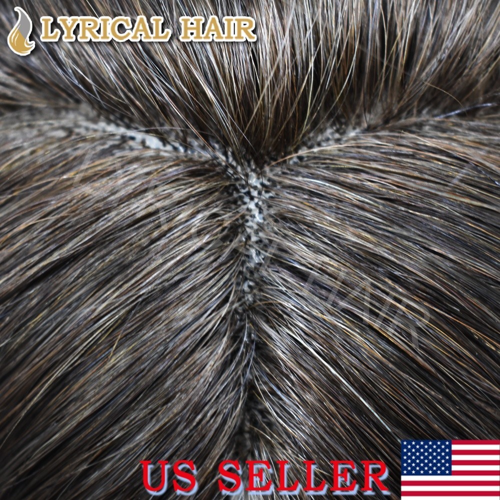 Lyrical Hair Mens Full Lace Human Hair Toupee Invisible Natural Hairpiece System
