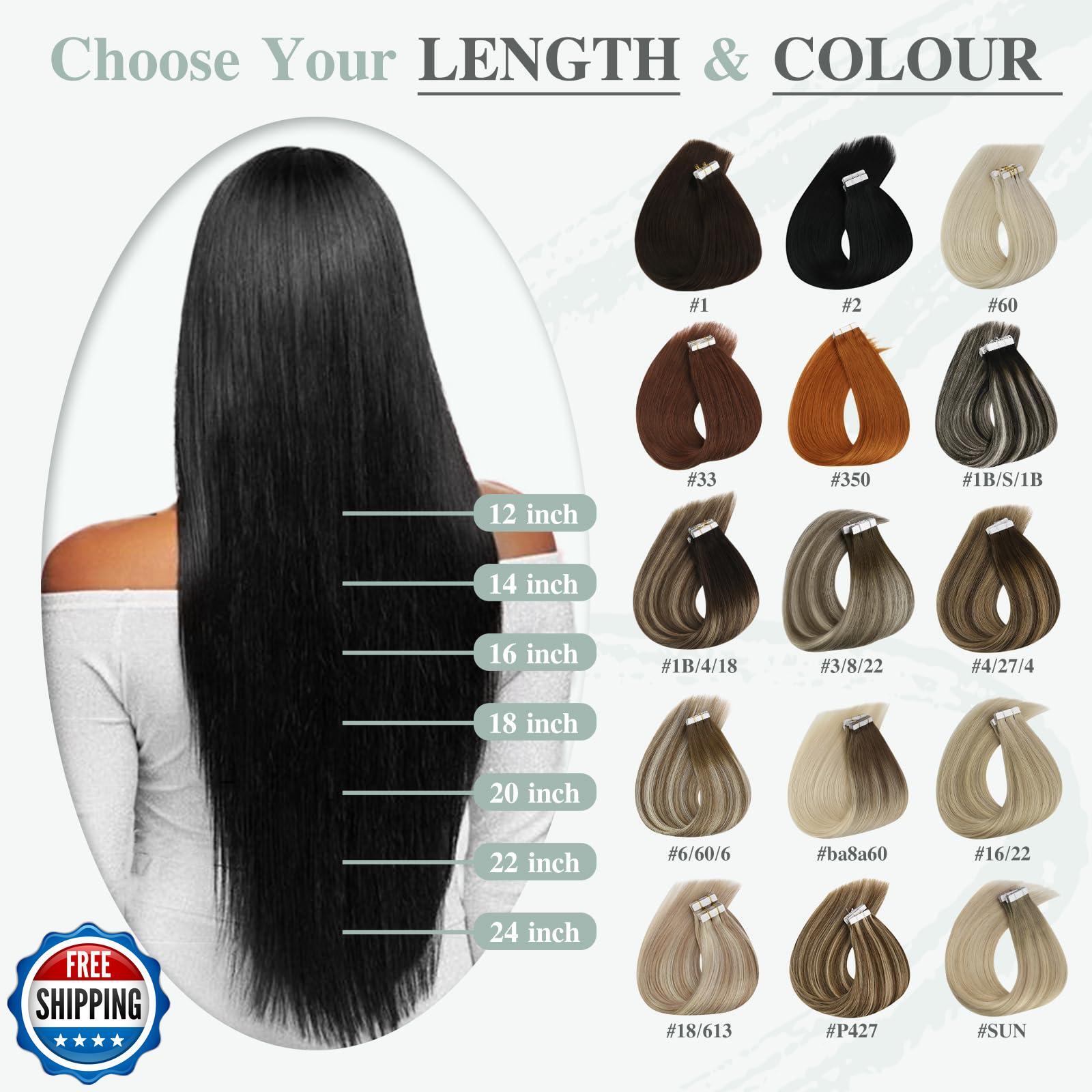 Ve Sunny Tape in Real Human Hair Extensions Invisible Hair Extensions Remy Ta