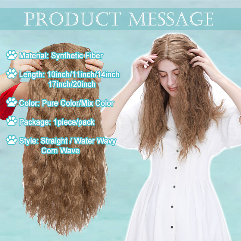Natural AS Human Hair Topper Toupee Hairpiece Silk Base Wigs with Bangs Wave US