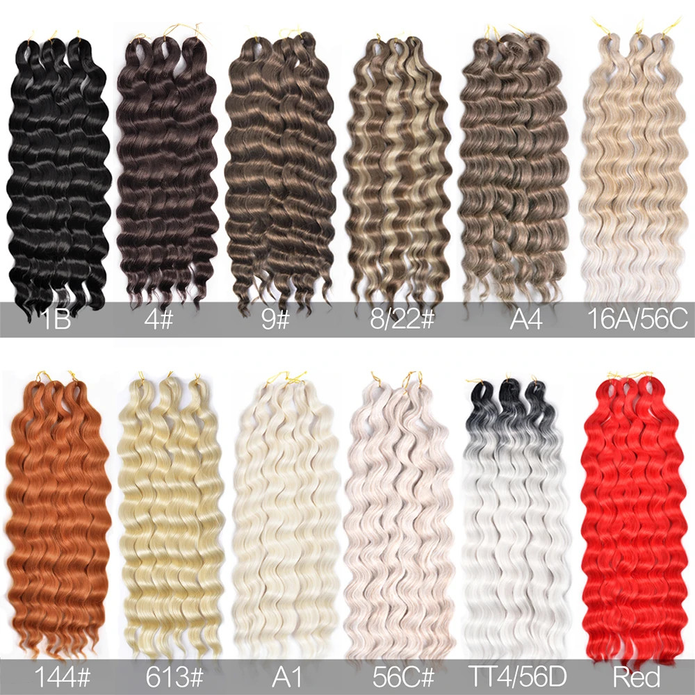 24 Inch Ombre Synthetic Anna Curl Water Wave Twist Crochet Hair Afro Loose Deep
