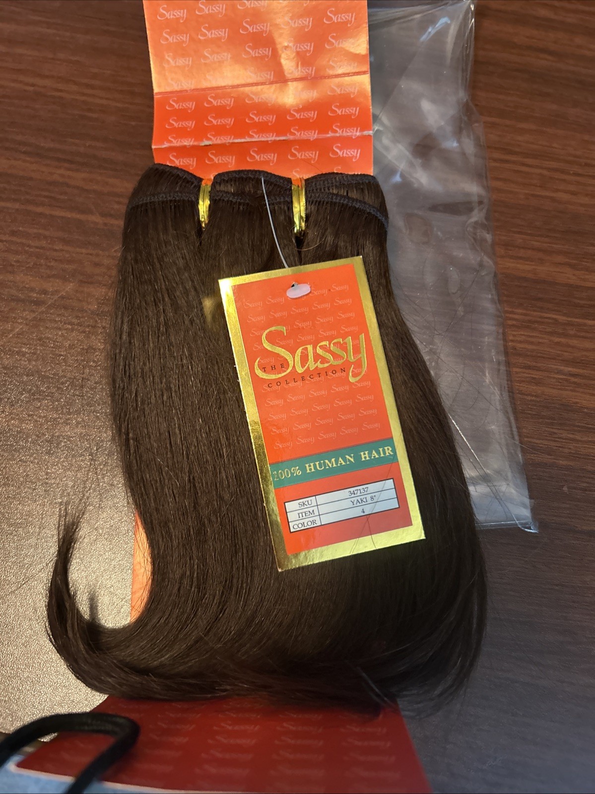 Sassy Collection 100% Human Hair 8″ Silky Straight Color 4. Yaki 8”