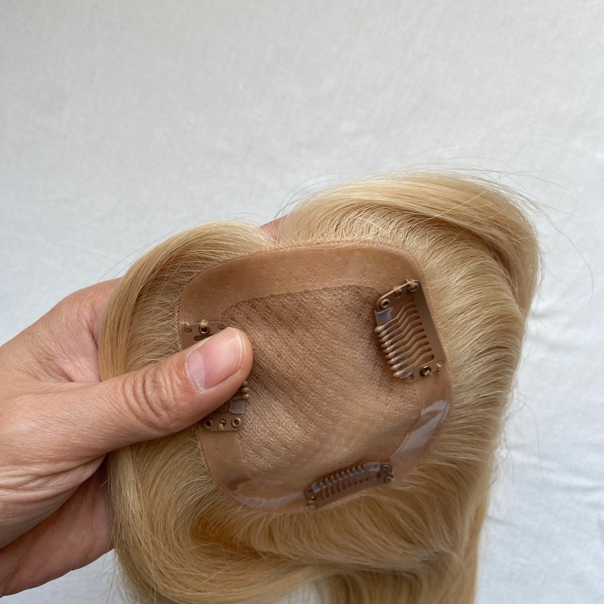 QUALITY HUMAN HAIR TOPPER MONO BASE 3X5 CAP 14″ EUROPEAN CUTICLE REMY HAIR