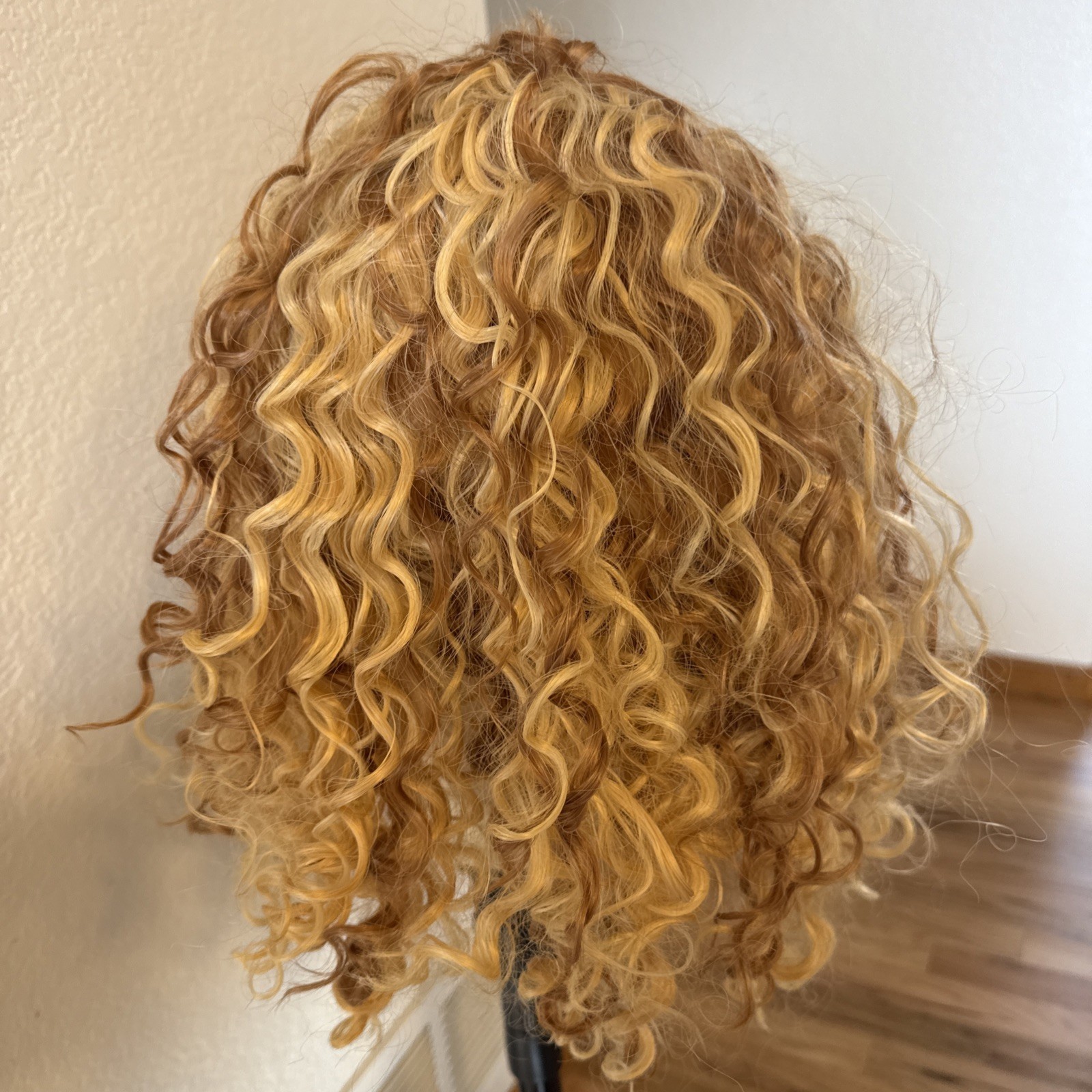 Kinky Curly Short Muti Colored Lace Cap Blondes 12” Synthetic 154