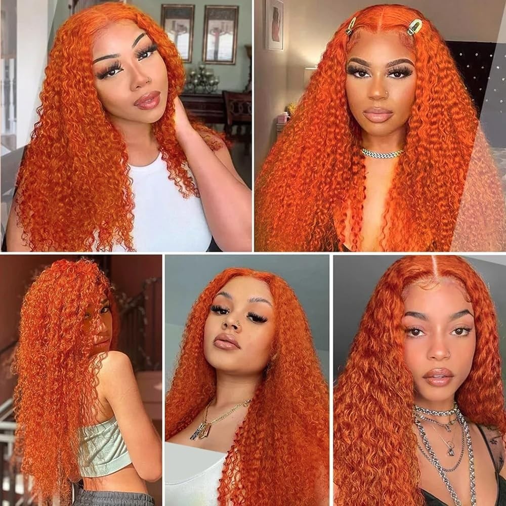 Mavkuvx 350 Ginger Orange Bundles Deep Wave Bundles Human Hair 18 18 18 Inch